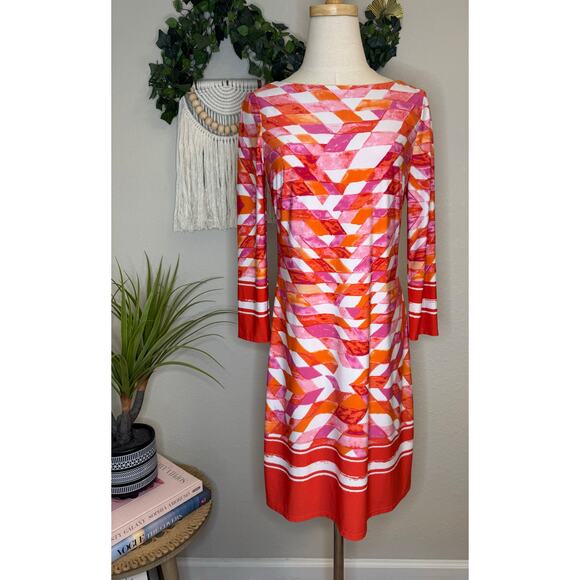 Vince Camuto Geometric Shift Dress sz 6 - Picture 1 of 2